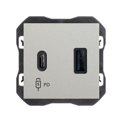 Cargador USB doble A+C 30W Power Delivery aluminio