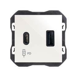 Cargador USB doble A+C 30W Power Delivery blanco