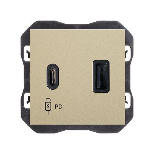 Cargador USB doble A+C 30W Power Delivery cava
