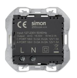Cargador USB doble A+C 30W Power Delivery negro mate