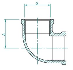 Codo hembra-hembra de 1"