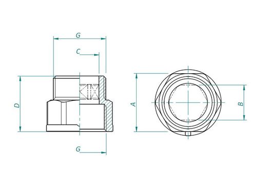 Contrarrosca hexagonal m-h 1 1/2"