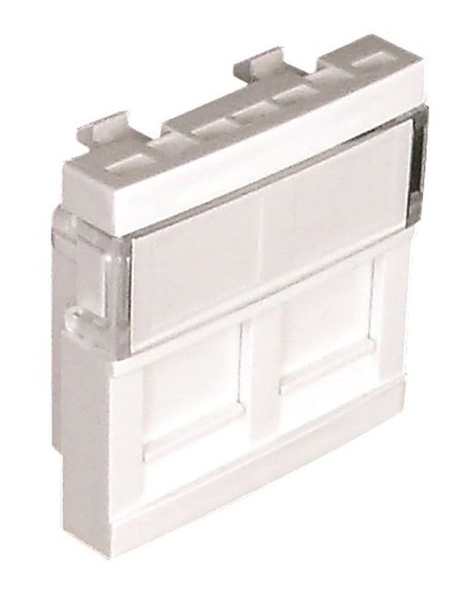 Doble módulo para conector RJ45 en color blanco