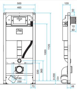 Elemento de inodoro Prevista Dry para conexión de inodoro 1120mm