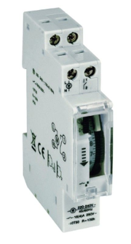 Interruptor diario 24h 1 módulo 230V 16A con reserva de 100 horas