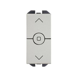 Interruptor para persianas de tecla estrecha con 3 posiciones aluminio