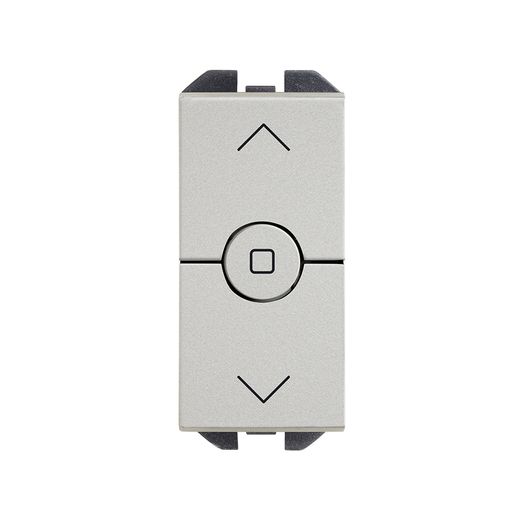 Interruptor para persianas de tecla estrecha con 3 posiciones aluminio