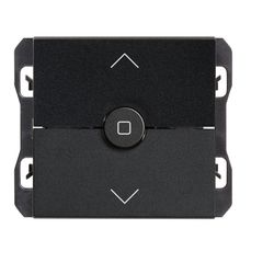 Interruptor para persianas con 3 posiciones, subida, bajada y paro negro mate