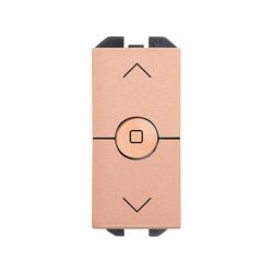 Interruptor para persianas de tecla estrecha con 3 posiciones cobre