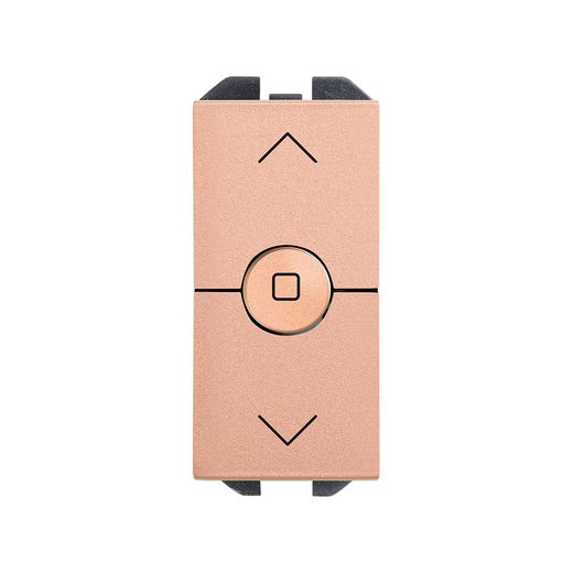 Interruptor para persianas de tecla estrecha con 3 posiciones cobre