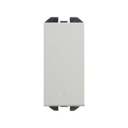 Interruptor unipolar pulsante de tecla estrecha con sistema de embornamiento rápido aluminio