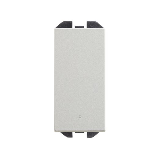 Interruptor unipolar pulsante de tecla estrecha con sistema de embornamiento rápido aluminio