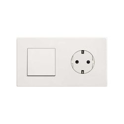 Marco compuesto por 1 elemento y 1 estética mínima para base enchufe schuko CLEAN blanco mate