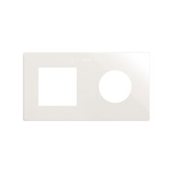 Marco compuesto por 1 elemento y 1 estética mínima para base enchufe schuko CLEAN blanco
