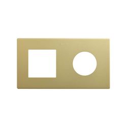 Marco compuesto por 1 elemento y 1 estética mínima para base enchufe schuko CLEAN bronce