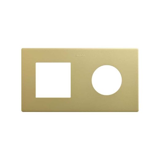 Marco compuesto por 1 elemento y 1 estética mínima para base enchufe schuko CLEAN bronce