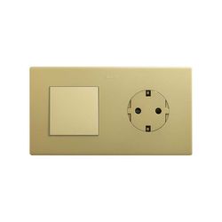 Marco compuesto por 1 elemento y 1 estética mínima para base enchufe schuko CLEAN bronce