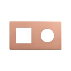 Marco compuesto por 1 elemento y 1 estética mínima para base enchufe schuko CLEAN cobre
