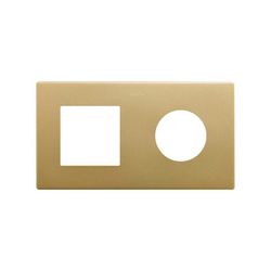 Marco compuesto por 1 elemento y 1 estética mínima para base enchufe schuko CLEAN oro