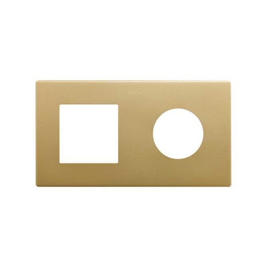 Marco compuesto por 1 elemento y 1 estética mínima para base enchufe schuko CLEAN oro