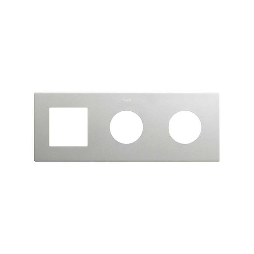 Marco compuesto por 1 elemento y 2 estética mínima para base de enchufe CLEAN aluminio