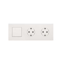 Marco compuesto por 1 elemento y 2 estética mínima para base de enchufe CLEAN blanco mate