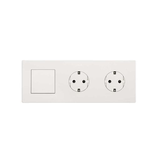Marco compuesto por 1 elemento y 2 estética mínima para base de enchufe CLEAN blanco mate