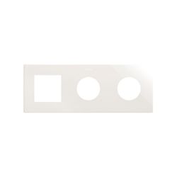 Marco compuesto por 1 elemento y 2 estética mínima para base de enchufe CLEAN blanco