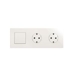 Marco compuesto por 1 elemento y 2 estética mínima para base de enchufe CLEAN blanco