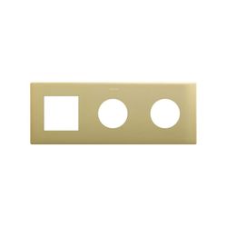 Marco compuesto por 1 elemento y 2 estética mínima para base de enchufe CLEAN bronce