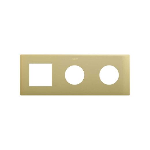 Marco compuesto por 1 elemento y 2 estética mínima para base de enchufe CLEAN bronce