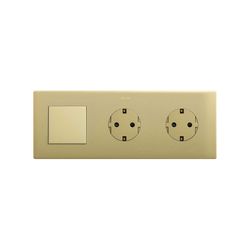 Marco compuesto por 1 elemento y 2 estética mínima para base de enchufe CLEAN bronce