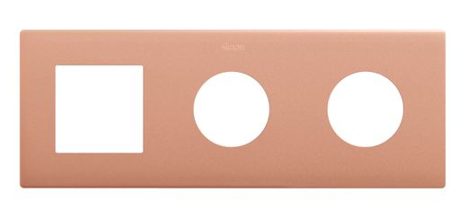 Marco compuesto por 1 elemento y 2 estética mínima para base de enchufe CLEAN cobre