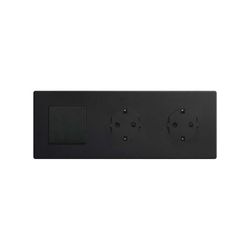 Marco compuesto por 1 elemento y 2 estética mínima para base de enchufe CLEAN negro mate