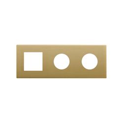 Marco compuesto por 1 elemento y 2 estética mínima para base de enchufe CLEAN oro
