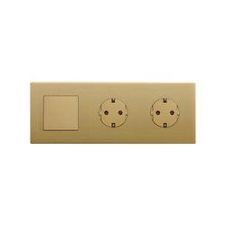Marco compuesto por 1 elemento y 2 estética mínima para base de enchufe CLEAN oro