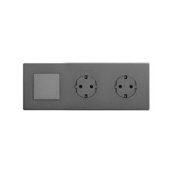 Marco compuesto por 1 elemento y 2 estética mínima para base de enchufe CLEAN titanio