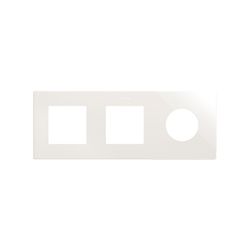 Marco compuesto por 2 elementos y 1 estética mínima para base enchufe schuko CLEAN blanco