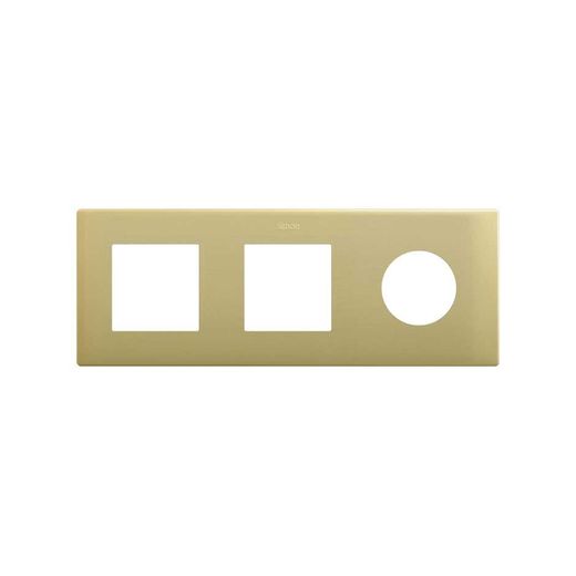 Marco compuesto por 2 elementos y 1 estética mínima para base enchufe schuko CLEAN bronce