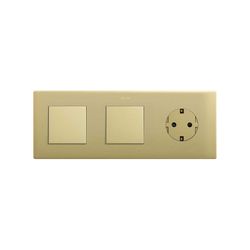 Marco compuesto por 2 elementos y 1 estética mínima para base enchufe schuko CLEAN bronce