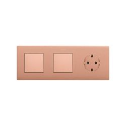 Marco compuesto por 2 elementos y 1 estética mínima para base enchufe schuko CLEAN cobre