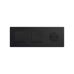 Marco compuesto por 2 elementos y 1 estética mínima para base enchufe schuko CLEAN negro mate