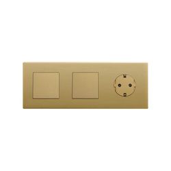 Marco compuesto por 2 elementos y 1 estética mínima para base enchufe schuko CLEAN oro