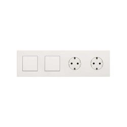 Marco compuesto por 2 elementos y 2 estética mínima para base enchufe schuko CLEAN blanco mate
