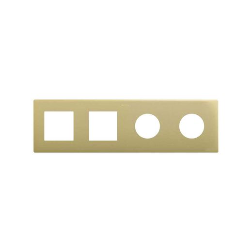 Marco compuesto por 2 elementos y 2 estética mínima para base enchufe schuko CLEAN bronce