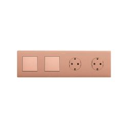 Marco compuesto por 2 elementos y 2 estética mínima para base enchufe schuko CLEAN cobre