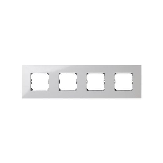 Marco de 4 elementos para mecanismos de la serie Simon 27 con bastidor color blanco