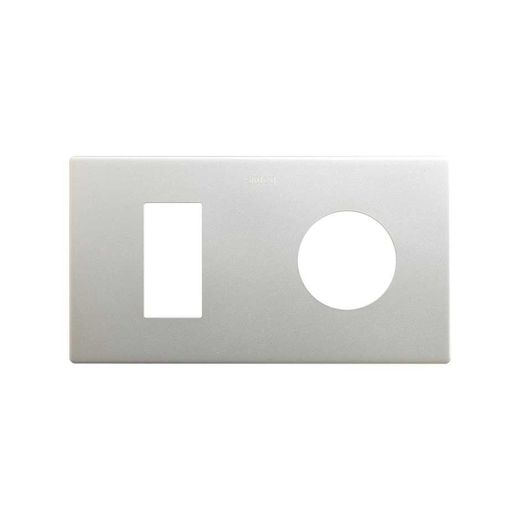 Marco estética mínima para 2 elementos para 1 base enchufe schuko CLEAN aluminio