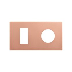 Marco estética mínima para 2 elementos para 1 base enchufe schuko CLEAN cobre