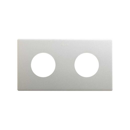 Marco estética mínima para base schuko CLEAN de 2 elementos aluminio